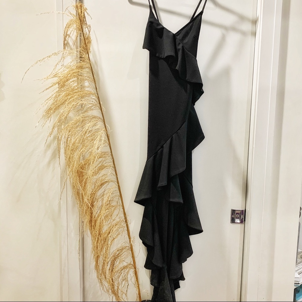 Black high low dress
